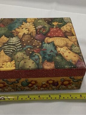 Decorative Cat Pattern Jewelry Box - Multicolor